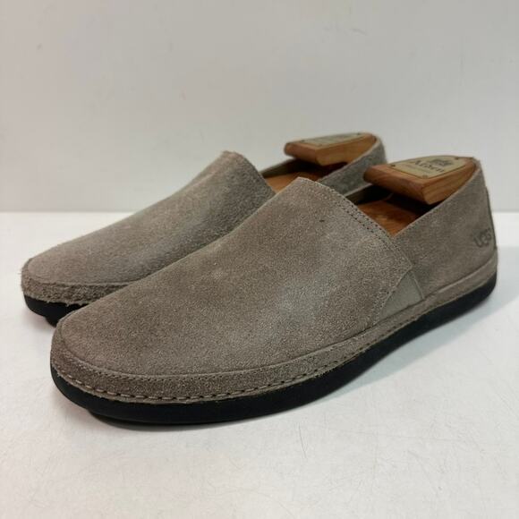 WORN ONCE UGG Reefton Mushroom Nubuck Slip-on Sneakers Metal Gray Tan Men's 9 - Picture 1 of 11